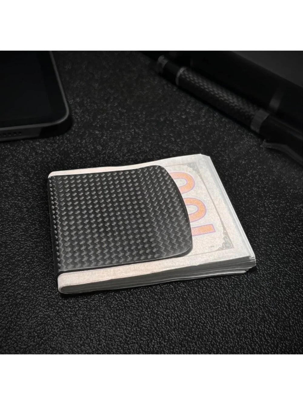 Ultra-Thin Carbon Fiber Money Clip Wallet, Slim Front Pocket Card Holder